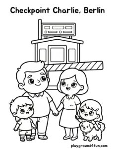 Coloring pages: Checkpoint Charlie Berlin pdf