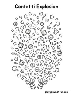 Coloring pages: Confetti Explosion pdf