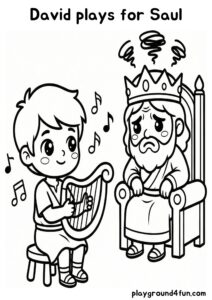 Coloring pages: David plays for Saul pdf