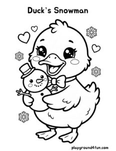 Coloring pages: Ducks Snowman pdf