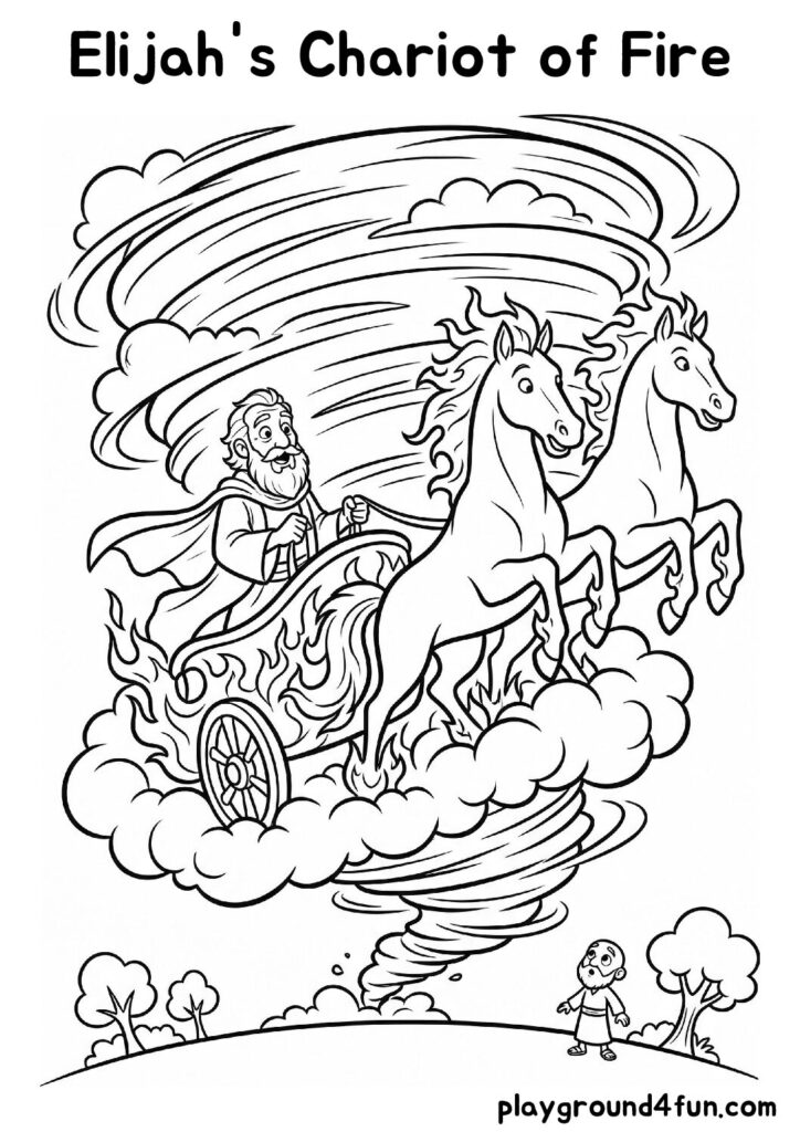 Elijah’s Chariot of Fire Coloring Pages
