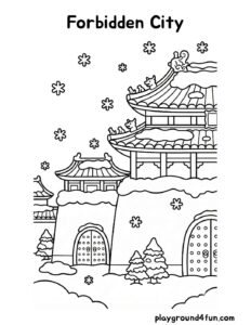 Coloring pages: Forbidden City pdf