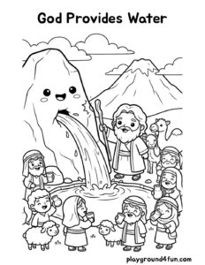 Coloring pages: God Provides Water pdf