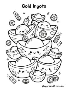Coloring pages: Gold Ingots pdf
