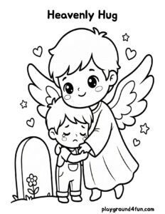 Coloring pages: Heavenly Hug preview