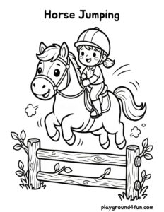 Coloring pages: Horse Jumping pdf