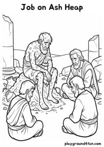 Coloring pages: Job on Ash Heap pdf