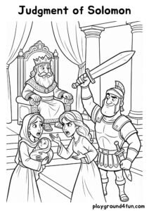 Coloring pages: Judgment of Solomon pdf