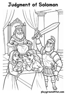 Coloring pages: Judgment of Solomon preview