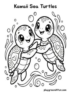 Kawaii Sea Turtles