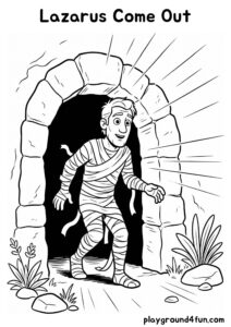 Coloring pages: Lazarus Come Out pdf