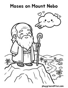 Coloring pages: Moses on Mount Nebo pdf