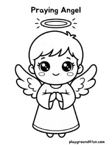 Coloring pages: Praying Angel pdf