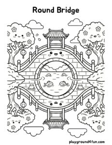 Coloring pages: Round Bridge pdf
