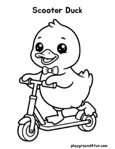 Coloring pages: Scooter Duck pdf