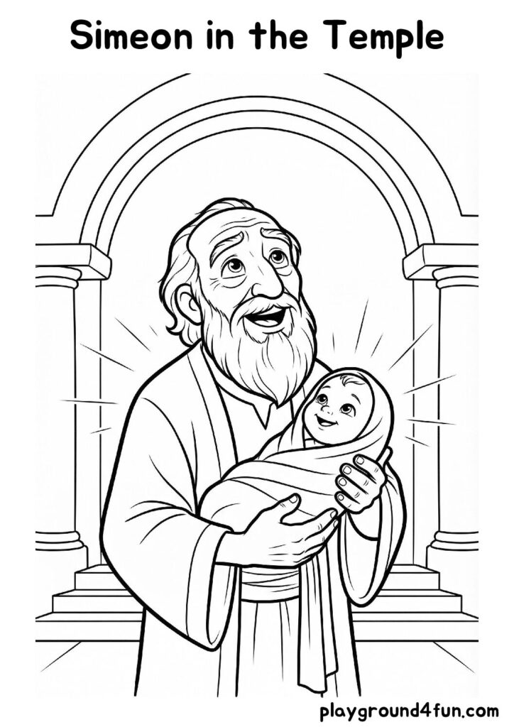 Simeon in the Temple Coloring Pages