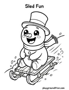 Coloring pages: Sled Fun pdf
