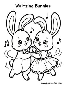 Coloring pages: Waltzing Bunnies pdf