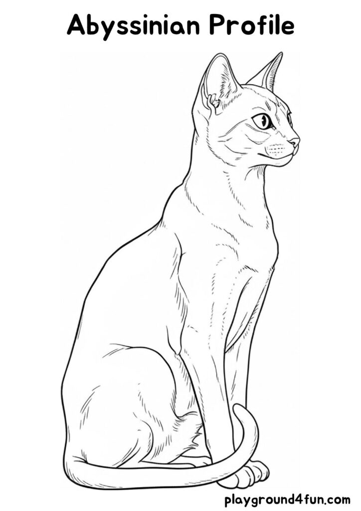 Abyssinian Profile Coloring Pages