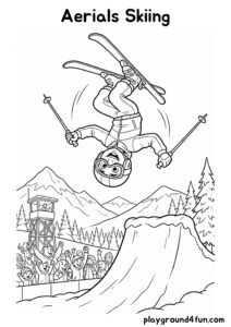 Coloring pages: Aerials Skiing pdf