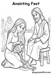 Coloring pages: Anointing Feet pdf