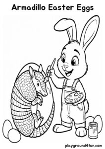 Coloring pages: Armadillo Easter Eggs pdf