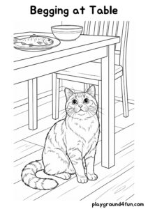 Coloring pages: Begging at Table pdf