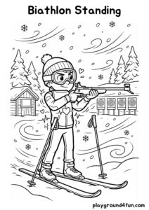 Coloring pages: Biathlon Standing pdf