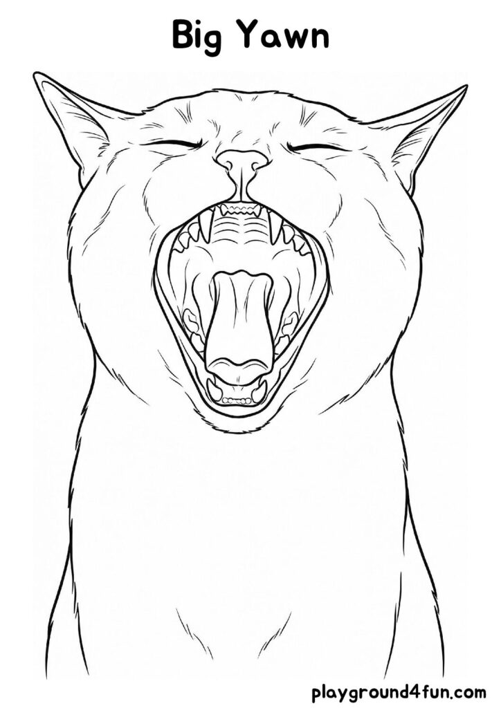 Big Yawn Coloring Pages