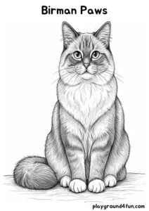 Coloring pages: Birman Paws pdf