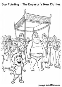 Coloring pages: Boy Pointing The Emperors New Clothes pdf