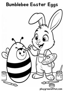 Coloring pages: Bumblebee Easter Eggs pdf