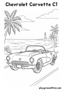 Coloring pages: Chevrolet Corvette C1 pdf