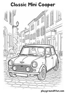 Coloring pages: Classic Mini Cooper pdf