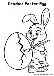 Coloring pages: Cracked Easter Egg pdf