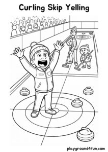 Coloring pages: Curling Skip Yelling pdf