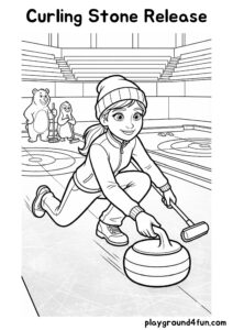 Coloring pages: Curling Stone Release pdf