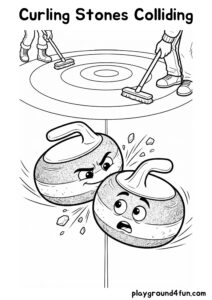 Coloring pages: Curling Stones Colliding pdf