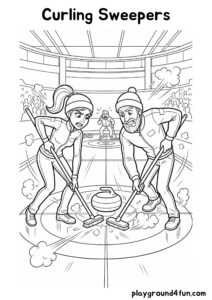 Coloring pages: Curling Sweepers pdf