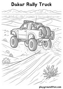 Coloring pages: Dakar Rally Truck pdf