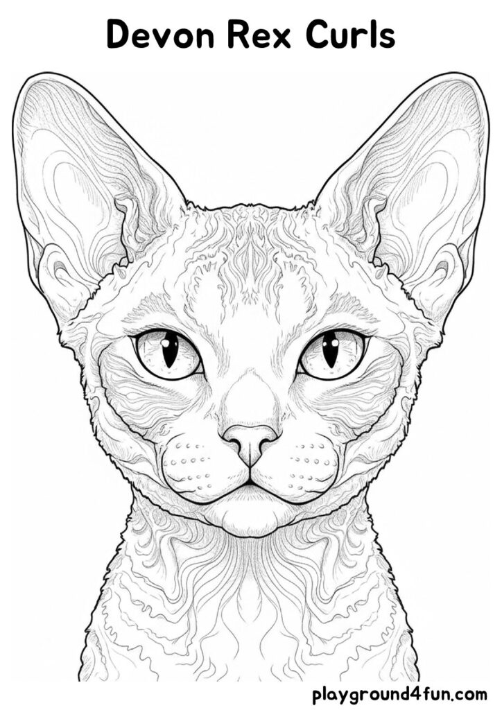 Devon Rex Curls Coloring Pages