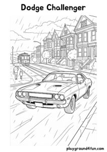 Coloring pages: Dodge Challenger pdf