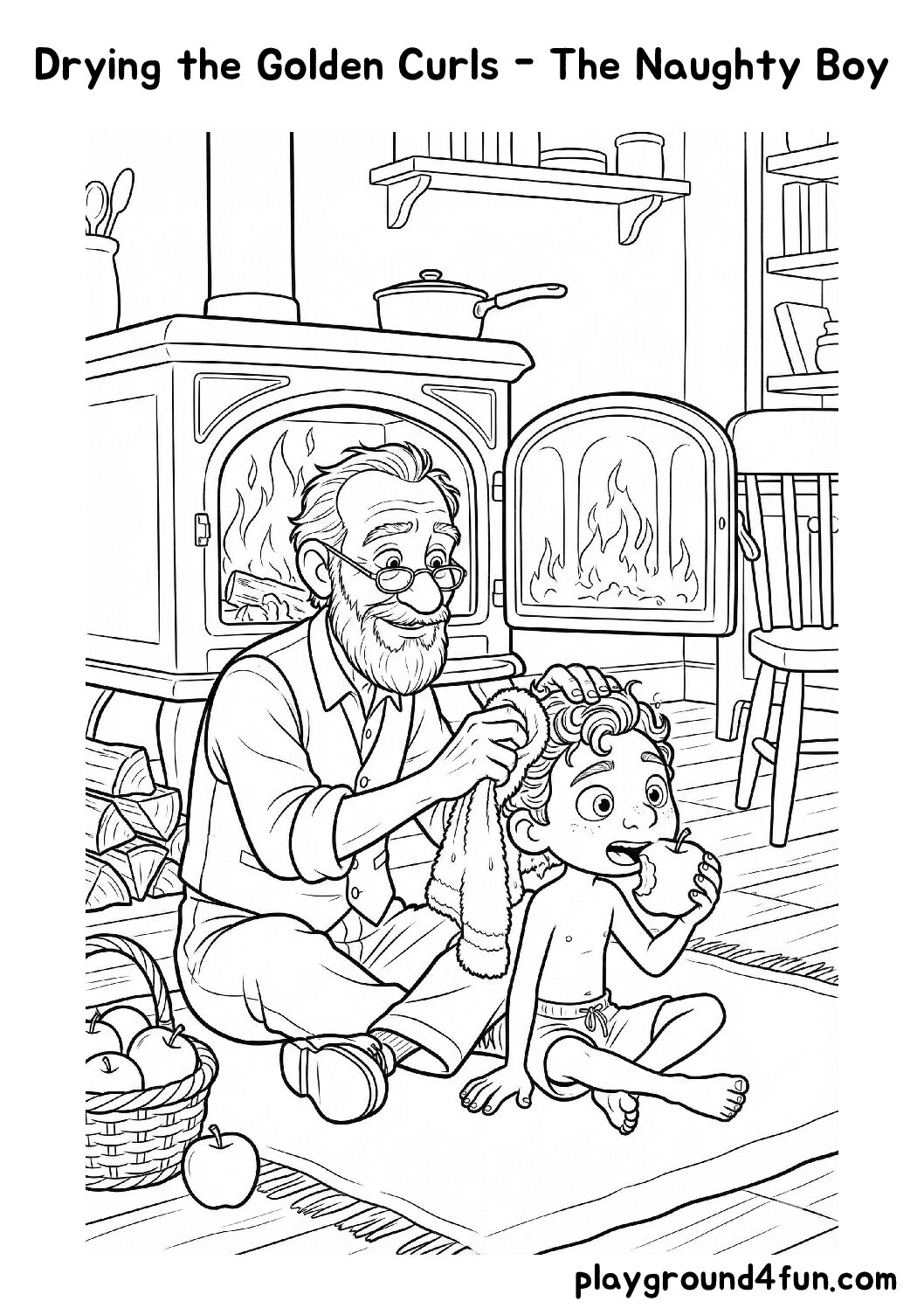 Coloring pages: Drying the Golden Curls The Naughty Boy pdf