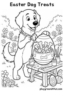 Coloring pages: Easter Dog Treats pdf