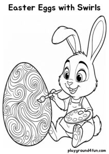 Coloring pages: Easter Eggs with Swirls pdf