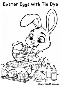 Coloring pages: Easter Eggs with Tie Dye pdf