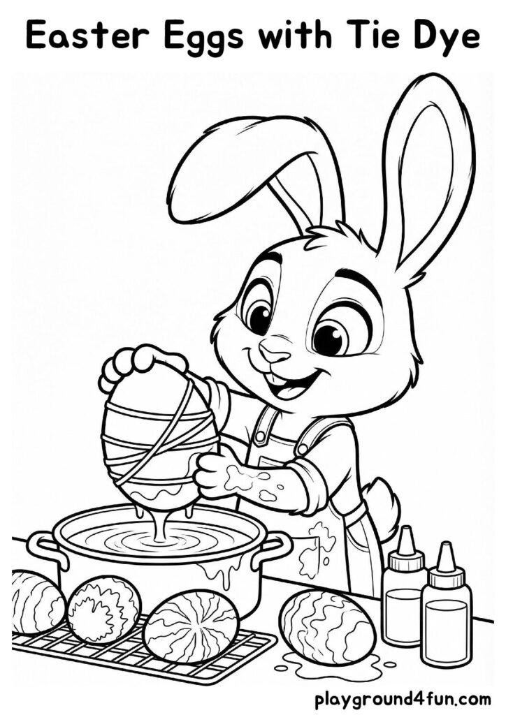 Easter Eggs with Tie Dye