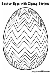 Coloring pages: Easter Eggs with Zigzag Stripes pdf