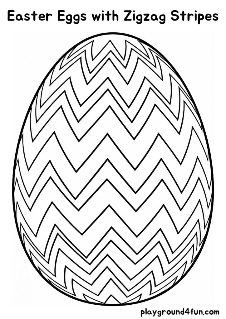 Easter Eggs with Zigzag Stripes