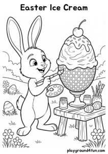 Coloring pages: Easter Ice Cream pdf